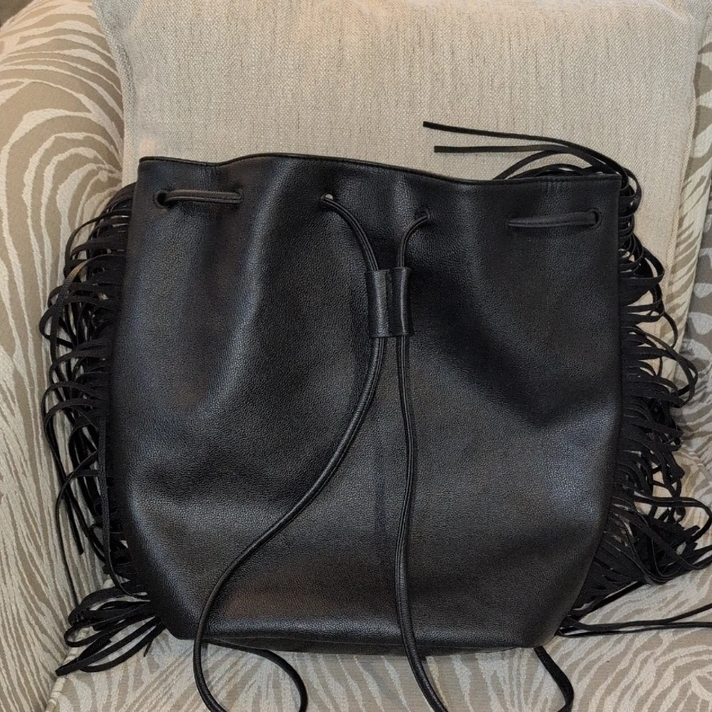 Victoria's Secret Black Fringe Shoulder Bag
